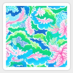 Preppy coral reef, sea foam, waves, corals Sticker